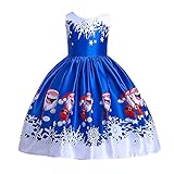 Weihnachtskleid Kinder Mädchen Weihnachtskleid Kurzarm A-Linie Weihnachten Partykleid Festlich Festzug Hochzeit Brautjungfer Kleid Swing Abendkleid Vintage Knielang Festkleid fü