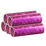 PartyMarty Pinke Metallic Luftschlangen im 5er Sparpack - 5 Rollen mit je 18 holografisch-glitzernden Luftschlangen - für Karneval, Fasching, Geburtstag, Silvester, Dekoration Rosa GmbH® EU W