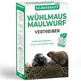 Silberkraft Wühlmaus- und Maulwurfschreck 2 x 200 g - Granulat zur Abwehr & Bekämpfung - Maulwurf- und Wühlmausvertreiber zum Vertreiben und bekämpfen - Falle, Gift und G