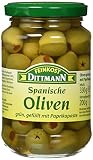 Feinkost Dittmann Oliven grün gefüllt mit Paprikapaste, 4er Pack (4 x 330 g)