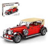 Lommer Technik Oldtimer TECHINQUE RC, 1134 Klemmbausteine Vintage Auto Modell Bausteine, Konstruktionsspielzeug Kompatibel mit Lego T