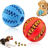 Widream 2 Pcs Hundespielzeug Ball, Hundeball mit Zahnpflege, Naturkautschuk Zahnpflegeball, für Kleine Hunde, für Zahnreinigung, Kauen, Spielen, Iq-Training (5 cm)