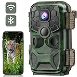 CAMPARKCAM WLAN Bluetooth Wildkamera 24MP 4K Wildkamera mit Bewegungsmelder Nachtsicht 20m, 2,4'' LCD Jagdkamera 0,2s Schnelle Trigger und IP66 Wasserdicht für Jagd und Tierbeobachtung