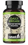 Daily Vegan - Vitamin B12+K2+D3+B2 Komplex - 120 Kapseln (4 Monats-Vorrat)