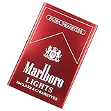 Zigarettenbox Wasserdicht FeuchtigkeitsbestäNdig und DruckbestäNdig Tragbare Metall-Aluminiumlegierung Automatisch 20 Zigaretten,red,Marlb