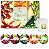 BIO Chili Samen 5er Set - Chili Saatgut aus biologischem Anbau ideal für die Anzucht im Garten, Balkon oder T