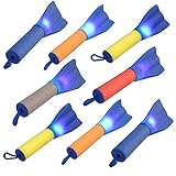 TOYANDONA 8Pcs Schleuder Finger Rockets Schaum Rakete Launcher Schaum Finger Spielzeug Lustige Rakete Spiel für Sommer Indoor Outdoor Geburtstag Party Gefälligk