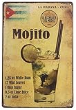 NOVCO La Habana Cuba Mojito Drink Neuheit Lustige Blechschilder Vintage Look Schild Plakat für Cafe Bar Pub Wanddekoration Metall Blech Schild 20 x 30