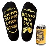 Bier Socken Herren, Bier Geschenk für Männer, WENN DU DAS LESEN KANNST BRING MIR BIER, lustige Socken als Geburtstagsgeschenk,Vatertagsgeschenk für Bierliebhaber (Schwarz-non-Prime)