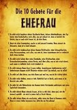 QUATSCHmanufaktur Urkunde Poster'10 Gebote für die Ehefrau' ca. 40 x 60