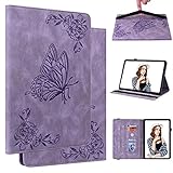 Kompatibel für HD 10 2019/2017 Schmetterling PU Schutz Hülle Flip Cover Case Hard Case im Bookstyle mit Standfunktion Karteneinschub und Magnetverschluß Etui für HD 10 2019/2017 V