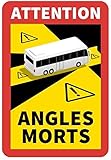 3 Stück Attention Angles Morts für Bus / Wohnwagen 25 x 17 cm Aufkleber Sticker Hinweiszeichen Schild Frankreich mit UV Schutz speziell für Außenbereich von STROBO