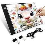 LED Licht Pad A4 Leuchttisch Leuchtplatte Tragbare Light Pad dimmbar mit USB Kabel Malen Pad Leuchtkasten Ideal für Malen Skizzierung Diamond Painting Animation Zeichnung