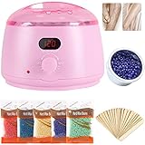 AMAYGA Wachs Haarentfernung Wachswärmer Heisswachs Wachsgerät,Wax Enthaarung Set,Wax Warmer,Wax Heater,Waxing Set,Schmerzloses Wachserhitzer Haarentfernung Set mit 5 Wachsbohnen,für Achsel,B