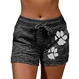 HFStorry Mode Frauen Schnelltrocknende Casual Sport Shorts Drucken Elastische Kurze Yogahose Damen Sport Dance Fitness Yoga Hot Pants aus Baumw