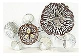 Wanddeko Metall Blüten Silber Braun Gold Grau Antik 62x35
