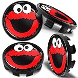 4 x 68mm Schwarz Rot Elmo Cookie Monster Felgendeckel Nabenkappen Nabendeckel Kappen Radnabendeckel Nabendeckung Radkappen Kompatibel für BMW Artikelnummer: 36136783536 Alufelgen Deckel CB 42