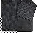 Meisterhome 60x60x1cm - 21 Stuck - 7.56 m² - Schwarz Schutzmatten Set Puzzlematte Bodenschutz Matte - Puzzle Bodenschutzmatten Unterlegmatte | Fitnessmatte Turnmatte Sportmatte Training