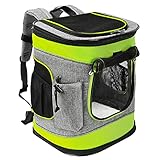 Pawsse Dog Backpack Pet Carrier Rucksack für Katzen und Hunde bis 15 Pfund Outdoor Travel Carrier für Haustiere Wandern, Walken, Radfahren & Outdoor 16'H x13.2'L x12'W Grü
