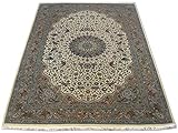 Kashan Design Teppich, Cremefarben, 189 X 276 cm, Bereich Teppich, Traditionelles Persisches Design, Handgeknüpft, Wolle, Blumenmuster, M