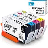 Smart Ink Kompatible Druckerpatronen als Ersatz für HP 903 XL 903XL 4 Multipack (Schwarz, Blau, Rot, Gelb) mit Advanced Chip Technology Kompatibel mit Officejet 6950 Officejet Pro 6960 6970 Druck