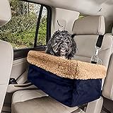 Autositz für Hunde mit Sicherheitsleine und Aufbewahrungstasche mit Reißverschluss – erhöhter Sitz für kleine und mittelgroße Haustiere bis 7 kg