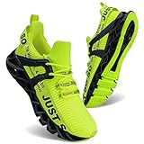 Wonesion Herren Fitness Laufschuhe Atmungsaktiv rutschfeste Mode Sneaker Sportschuhe,1 Grün,43 EU