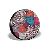 Hokdny Reserveradabdeckung, Radreifenabdeckung, 76-79cm Radabdeckung Wetterfest Reifenschutz Schmutzfest Universal Ersatz Reifen Abdeckung für LKW SUV RV (Böhmischer Stil)