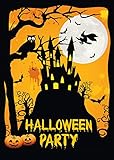 12 Halloween-Einladungskarten / 12 gruselige Einladungen zur Halloween-Party mit Spuk-Schloss und Hexe von EDITION COLIBRI