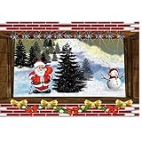 Fotohintergrund für Fenster-Ziegelmauer, Weihnachtsbaum, Weihnachtsmann, Schneemann, Fotohintergrund für Fotostudio, Vinyl, 2,1 x 1,5
