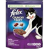 FELIX Crunchy & Soft Katzenfutter trocken, mit Lamm und Truthahn, 4er Pack (4 x 950g)