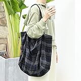 LOLIPbblst Canvas-Tragetasche, Plaid-Taschen-Tasche, Taschen-Ästhetik for Frauen, Damen Crossbody Handtaschen, japanischer Stil modische Umhängetasche (Farbe : Plaid 3)