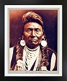 Gerahmtes Wand-Dekor Indianerposter – Chief Joseph Nez Perce schwarzer gerahmter Kunstdruck (45,7 x 55,9 cm)