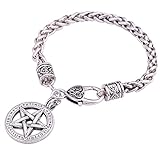 VASSAGO Wicca nordische Wikinger-Runen-Pentagramm-Halskette für Damen und H