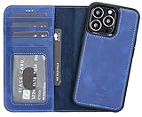 Solo Pelle Lederhülle kompatibel für iPhone 13 Pro in 6.1 Zoll abnehmbare Hülle (2in1) inkl. Kartenfächer für das original Apple iPhone 13 Pro (Vintage Blau)
