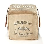 Kobolo Sitzpouf Pouf Sitzwüfel Hocker - BOULANGERIE - aus Canvas - mit Applik