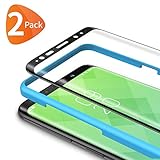 Bewahly Panzerglas Schutzfolie für Samsung Galaxy S8 [2 Stück], 3D Curved Full Cover Panzerglasfolie Ultra Dünn HD Displayschutzfolie 9H Härte Folie mit Installation Werkzeug für Samsung S8 - Schw