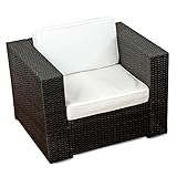 (1er) Polyrattan Lounge Möbel Sessel schwarz - Gartenmöbel (1er) Polyrattan Lounge Sessel, (1er) Polyrattan Lounge Sofa, (1er) Polyrattan Lounge Stuhl - durch andere Polyrattan Lounge Gartenmöbel Elemente erweiterb