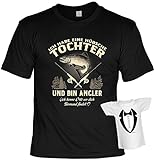 Lustiges Vater Angler Sprüche T-Shirt - Geschenkset : hübsche Tochter und Bin Angler … - Anglershirt Angelsport Bekleidung Gr: XL