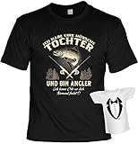 Lustiges Vater Angler Sprüche T-Shirt - Geschenkset : hübsche Tochter und Bin Angler … - Anglershirt Angelsport Bekleidung Gr: XL