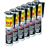 6x PETEC K&D Karosserie Klebe- und Dichtmasse Klebemasse Dichtmasse Karosseriekleber Klebstoff Kleber Kartusche 310ml schw