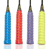 4 Stück Selbstklebendes Tennis Griffband Rutschfestes Badminton Griffband Bunt Anti-Rutsch Grip Overgrip Griffband Atmungsaktiv Grip für TennisschläGer Badminton SchläGer, 110