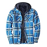 Dwevkeful Thermohemd Flanellhemd Herren Winterjacke Fleecefutter schützendem Innenfutter Holzfällerhemd Arbeitshemd Thermohemd Holzfällerhemd Freizeitjacke Karierte Jacke Sweatjacke Kapuzenjack