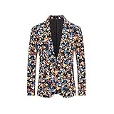 oglccg Herren Sakko Slim Fit Blazer Festliche Anzugjacke Männer Modern Leichte Blazer Allover Drucke Komfortables Atmungsaktiv Jacke für Festlich Party