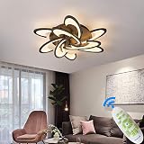 Eurotondisplay LED Deckenleuchte 2127Black-9 Ø 86 cm mit Fernbedienung Lichtfarbe/Helligkeit einstellbar Acryl-Schirm schwarz lackierte Metallrahmen (2127-9Black)