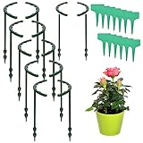 YAIKOAI 12 Stück Pflanzenstütze Pfahl Garten Blumenstütze Halbrunde Pflanzenstütze Ring Pflanzen Klettergitter für Pflanzen Blumen Gemü