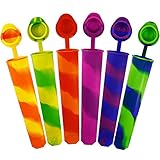 AVANA Wiederverwendbare Eisformen aus Silikon 6 Stück EIS am Stiel Eiscreme Formen Ice Pop Maker Wassereis Eislutscher Bunt - BPA F