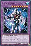 TOCH-DE045 - Maskierter HELD Acid - Super Rare - Yugioh - Deutsch - 1. Auflage im Set mit Ultra Pro Toploader und Ultra Pro Schutzhülle (Klarsicht)