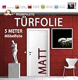 Die Werbepalette (EUR 4,93 / Quadratmeter) 5 Meter x 105 cm Türfolie MATT Deko Plotterfolie + weiß + Kleb