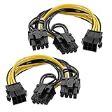 Xhwykzz 6-poliges PCIe-2 x PCIe 8 (6 + 2) Pin-Motherboard-Grafik-Grafikkarte PCI-e Splitter Hub-Stromverlängerungskabel (2er-Pack 20 cm)